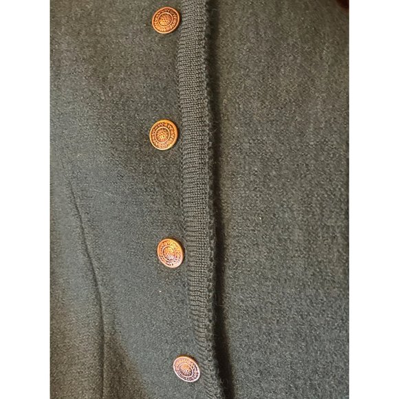 Vintage Tally Ho Designer Green Wool Button Down Sweater Woman's Size Small - Picture 9 of 10
